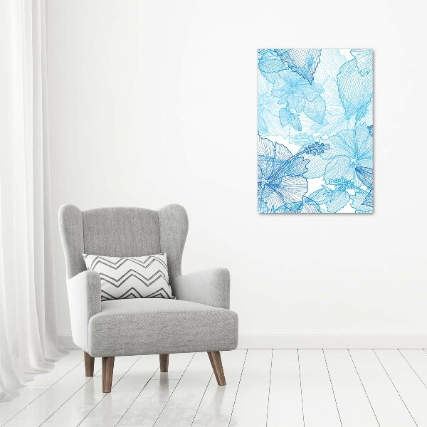 Modernes Acrylbild vertikal Hawaiianische Blumen