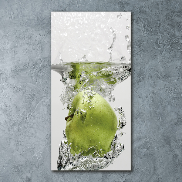 Acrylbild vertikal Ein Apfel unter Wasser