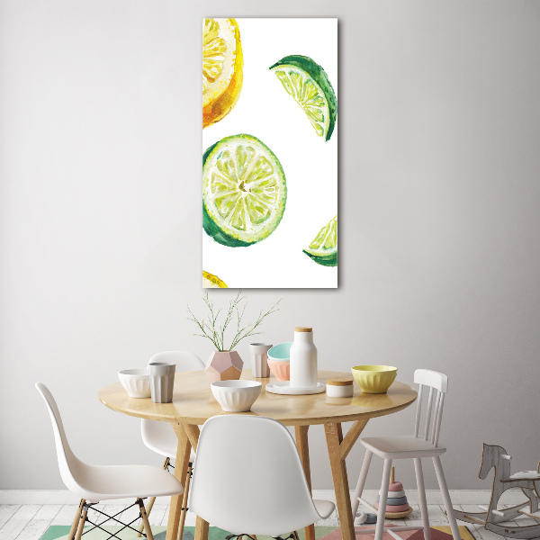 Bild auf Acrylglas vertikal Limetten und Zitronen