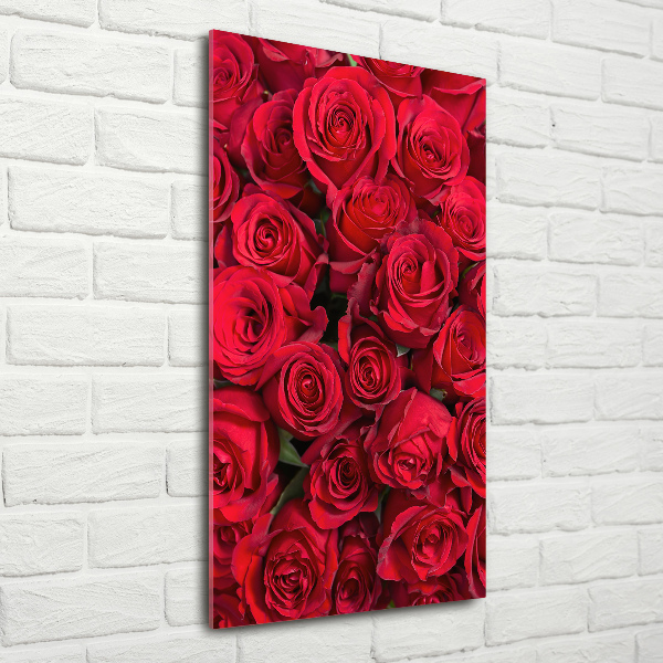 Acrylbild vertikal Rote Rosen