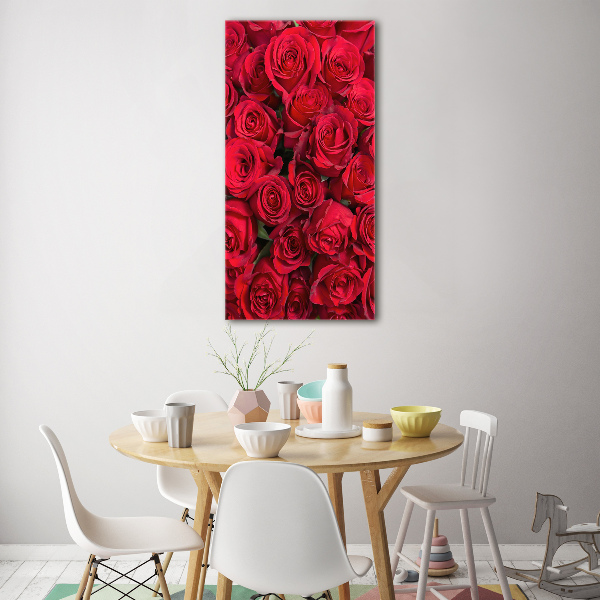 Acrylbild vertikal Rote Rosen