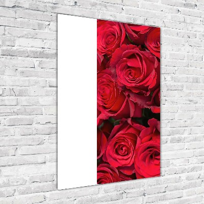 Acrylbild vertikal Rote Rosen
