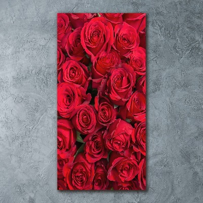 Acrylbild vertikal Rote Rosen