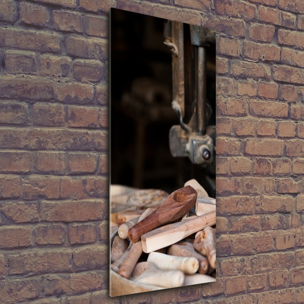 Modernes Acrylbild vertikal Holzwerkzeuge