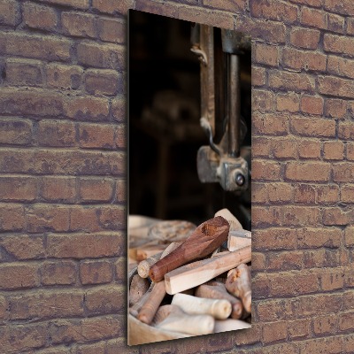 Modernes Acrylbild vertikal Holzwerkzeuge