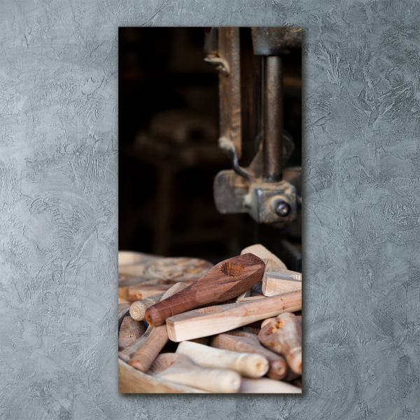 Modernes Acrylbild vertikal Holzwerkzeuge