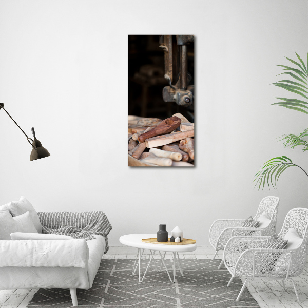 Modernes Acrylbild vertikal Holzwerkzeuge