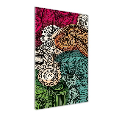 Modernes Acrylbild vertikal Abstrakte Federn