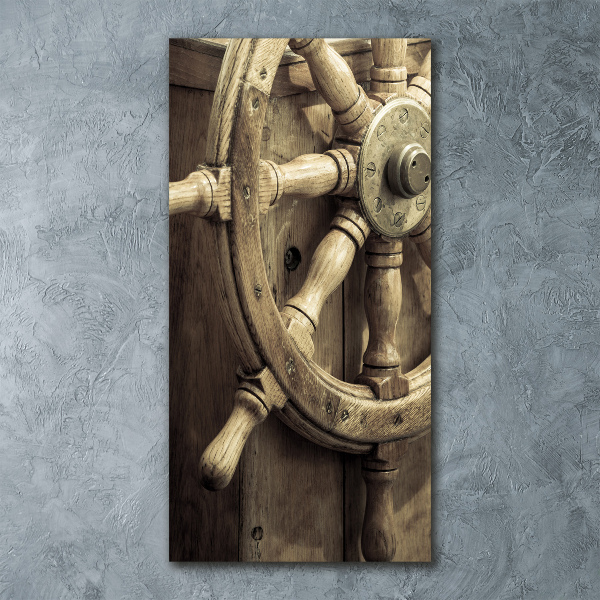 Acrylbild vertikal Das Ruder einer Yacht