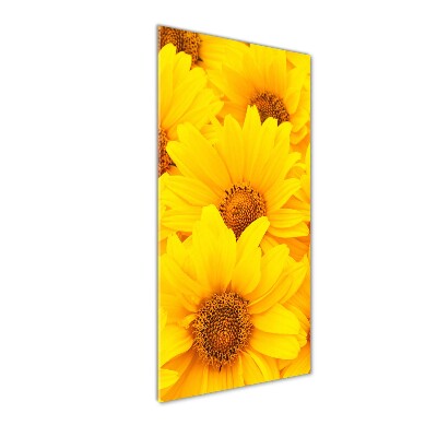 Modernes Acrylbild vertikal Sonnenblumen
