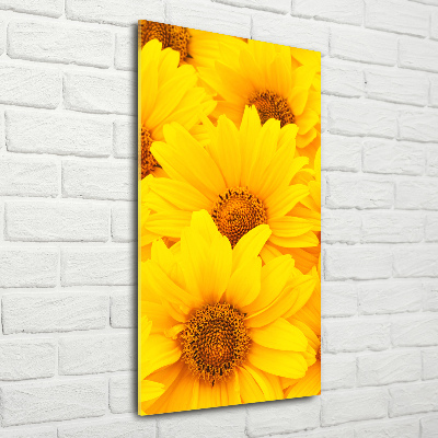 Modernes Acrylbild vertikal Sonnenblumen
