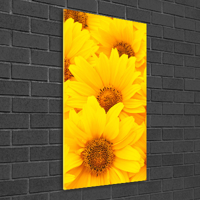 Modernes Acrylbild vertikal Sonnenblumen