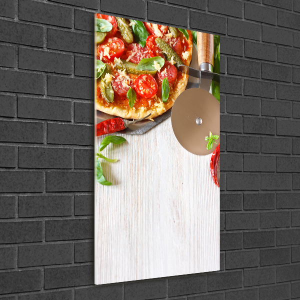 Modernes Acrylbild vertikal Pizza