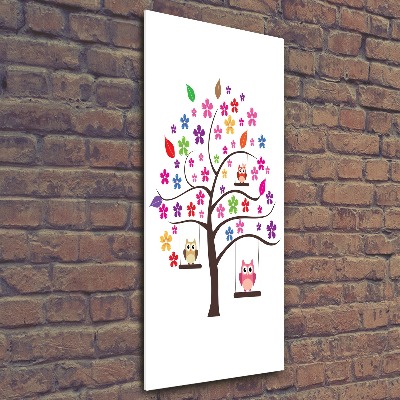 Plexiglasbilder vertikal Eulen auf Schaukeln