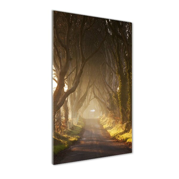 Modernes Acrylbild vertikal Pfad im Wald