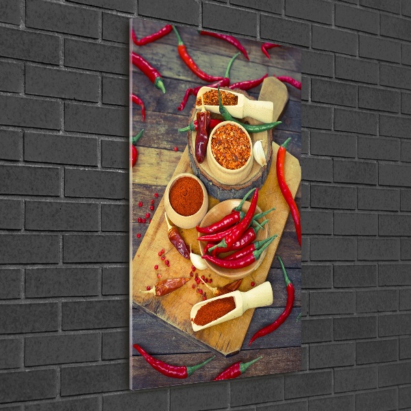 Plexiglasbilder vertikal Chilischoten
