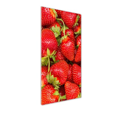 Acrylbild vertikal Erdbeeren