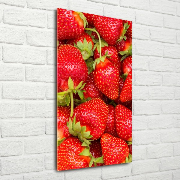 Acrylbild vertikal Erdbeeren