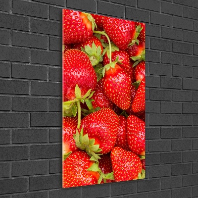 Acrylbild vertikal Erdbeeren