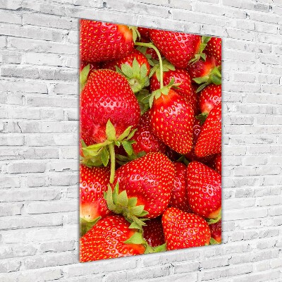 Acrylbild vertikal Erdbeeren