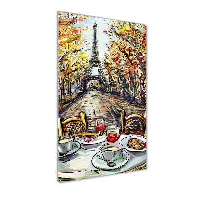Acrylbild vertikal Frühstück in Paris