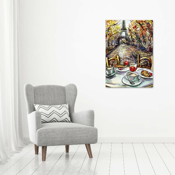 Acrylbild vertikal Frühstück in Paris