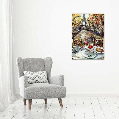 Acrylbild vertikal Frühstück in Paris
