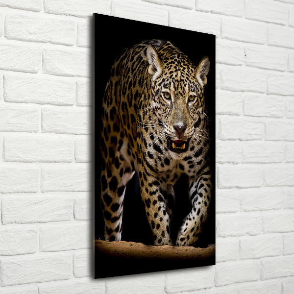 Modernes Acrylbild vertikal Jaguar
