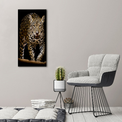 Modernes Acrylbild vertikal Jaguar