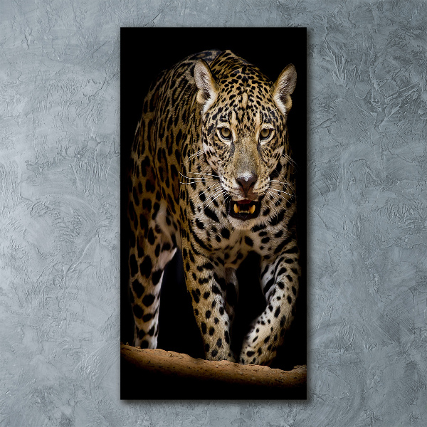 Modernes Acrylbild vertikal Jaguar