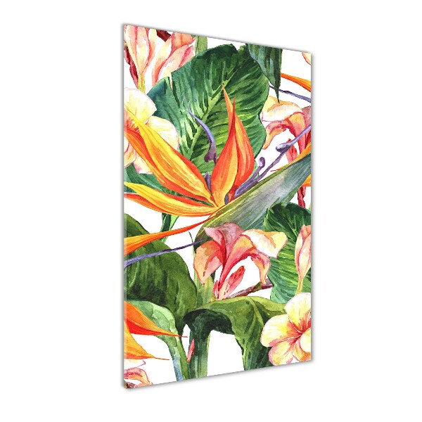 Modernes Acrylbild vertikal Hawaiianisches Muster