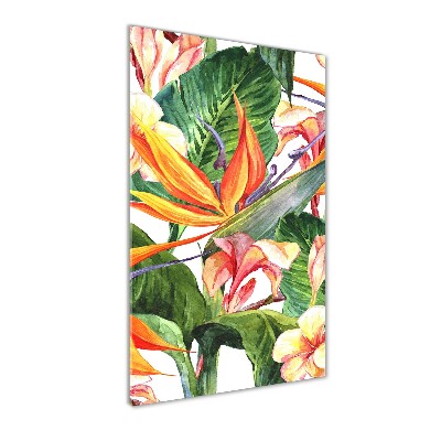 Modernes Acrylbild vertikal Hawaiianisches Muster