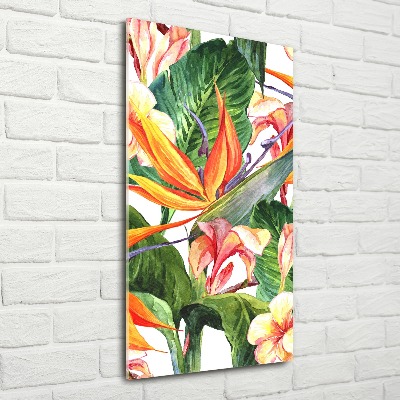 Modernes Acrylbild vertikal Hawaiianisches Muster