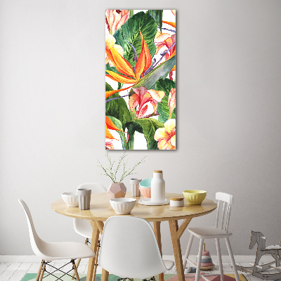 Modernes Acrylbild vertikal Hawaiianisches Muster