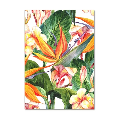 Modernes Acrylbild vertikal Hawaiianisches Muster