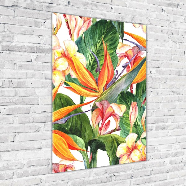 Modernes Acrylbild vertikal Hawaiianisches Muster