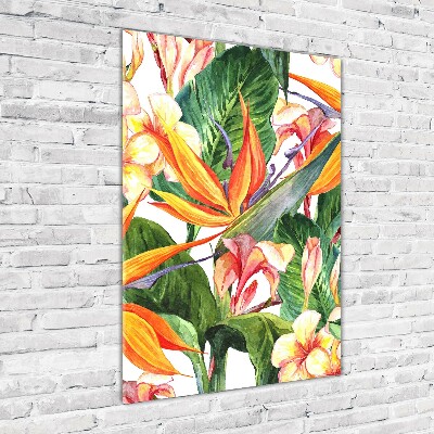 Modernes Acrylbild vertikal Hawaiianisches Muster