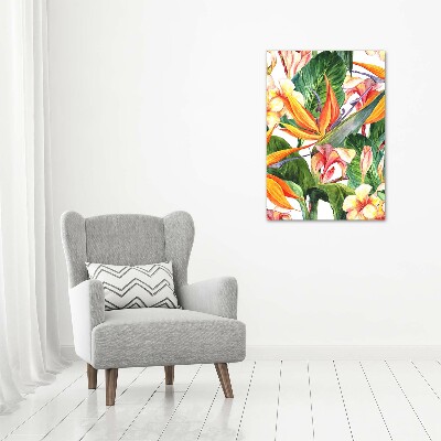 Modernes Acrylbild vertikal Hawaiianisches Muster