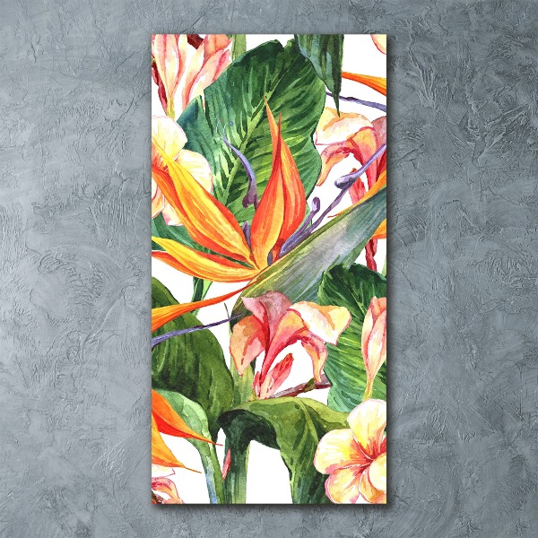 Modernes Acrylbild vertikal Hawaiianisches Muster