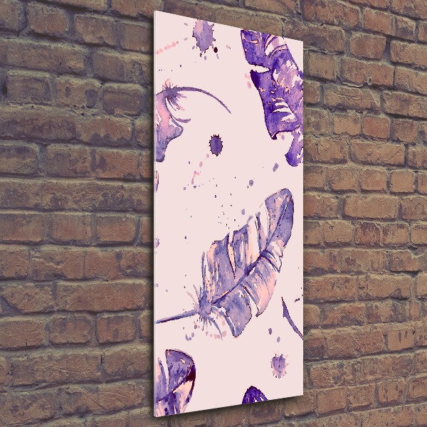 Bild auf Acrylglas vertikal Federn