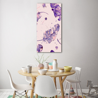 Bild auf Acrylglas vertikal Federn