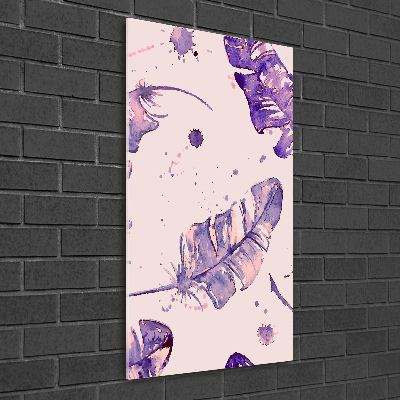 Bild auf Acrylglas vertikal Federn