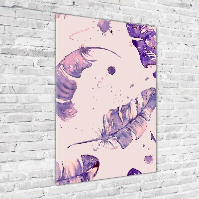 Bild auf Acrylglas vertikal Federn