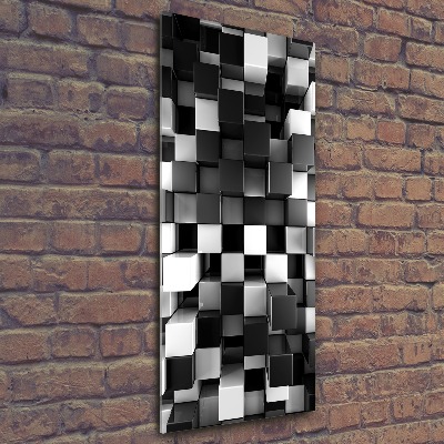 Acrylbild vertikal Würfelabstraktion