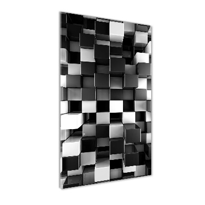 Acrylbild vertikal Würfelabstraktion