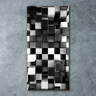 Acrylbild vertikal Würfelabstraktion