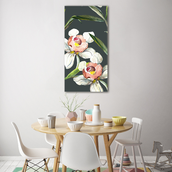 Bild auf Acrylglas vertikal Blumenmuster