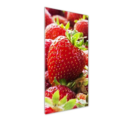 Modernes Acrylbild vertikal Erdbeeren