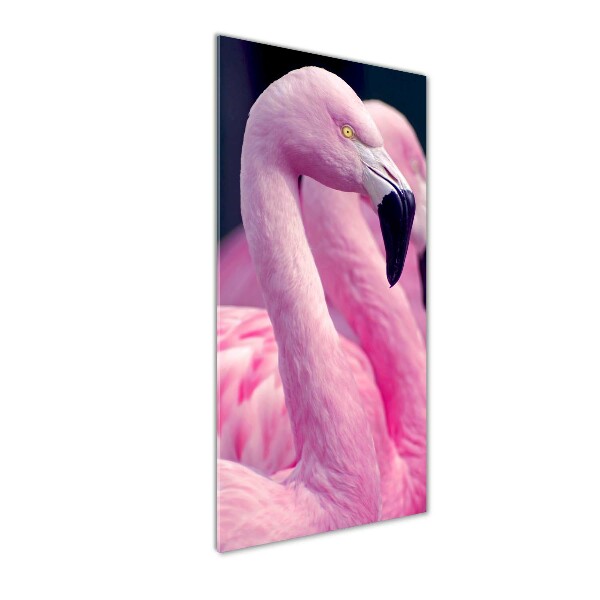 Modernes Acrylbild vertikal Flamingos