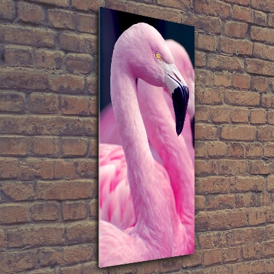Modernes Acrylbild vertikal Flamingos